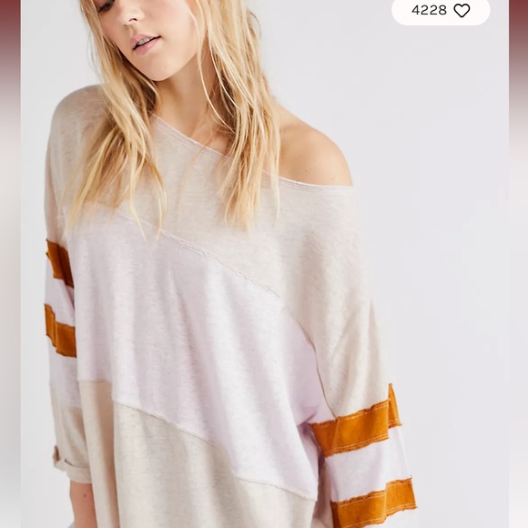 Free People Bobbi Striped Oversized Tee - Picture 3 of 11